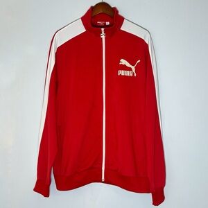 Puma Men’s Red White Iconic T7 Full Zip Track Jacket